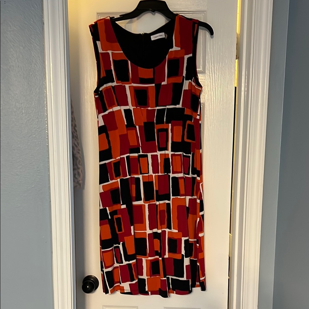 Geometric Print Sleeveless Dress